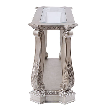 Northville - Accent Table - Antique Silver & Clear Glass ACME 