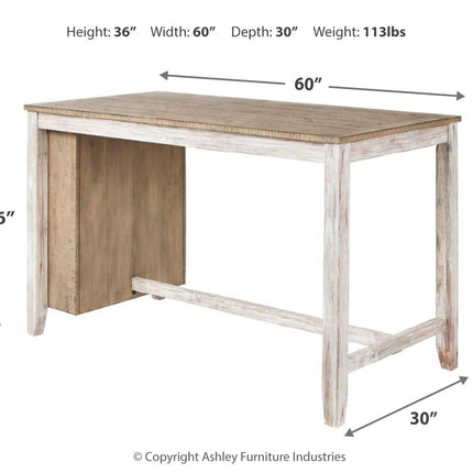 Skempton - White - Rectangular Counter Table With Storage Signature Design by Ashley® 