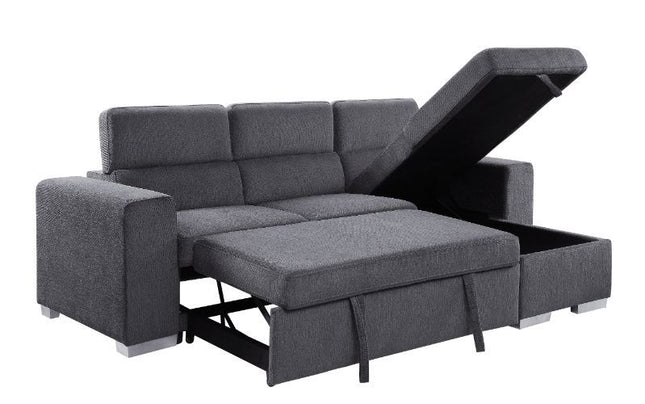 Natalie - Sectional Sofa - Gray Chenille ACME 