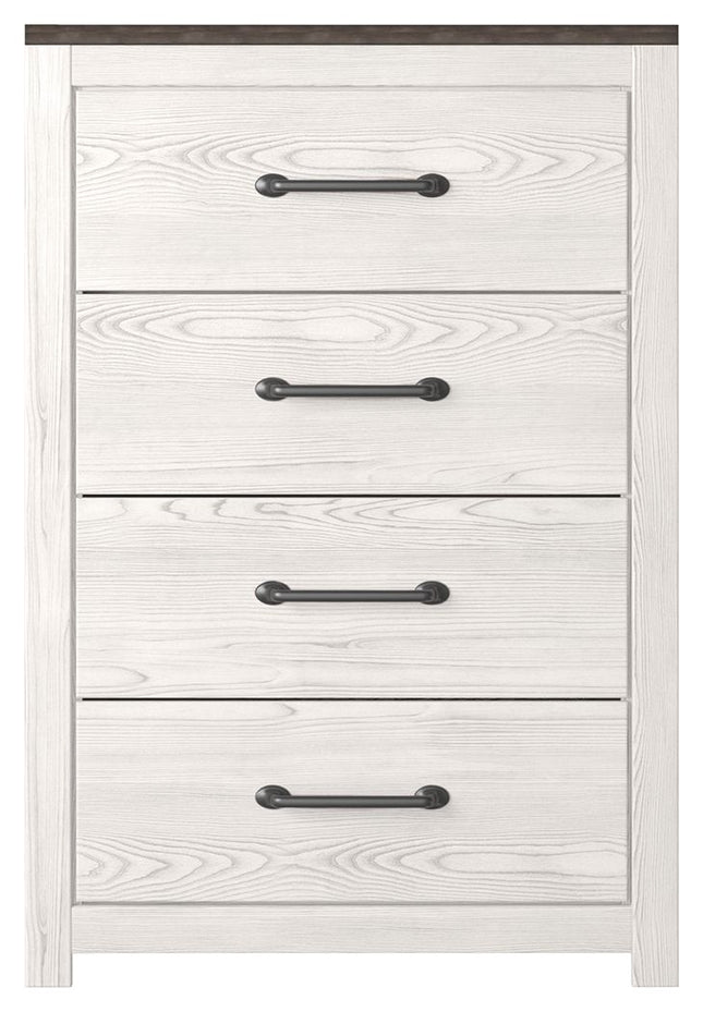 Gerridan - White / Gray - Four Drawer Chest Signature Design by Ashley® 