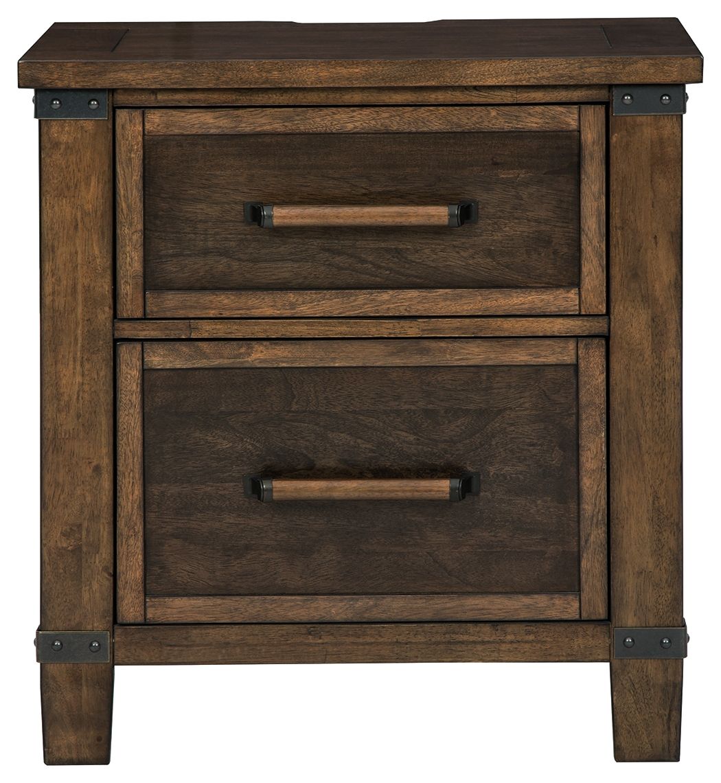 Wyattfield - Brown / Beige - Two Drawer Night Stand - Tony's Home Furnishings