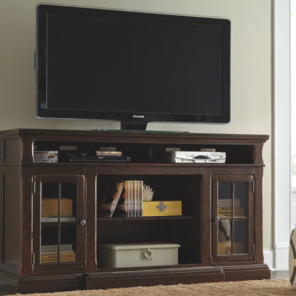 Roddinton - Dark Brown - Xl TV Stand W/Fireplace Option Ashley Furniture 