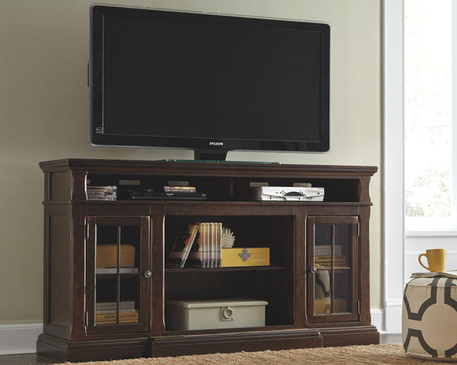 Roddinton - Dark Brown - Xl TV Stand W/Fireplace Option Ashley Furniture 