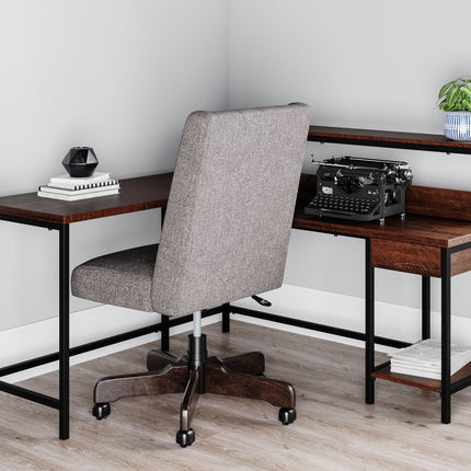 Camiburg - Warm Brown - L-desk With Storage Ashley Furniture 