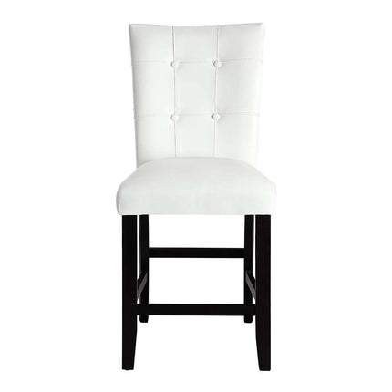 Hussein - Counter Height Chair (Set of 2) - White PU & Black Finish ACME 