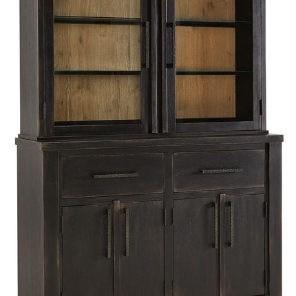 Galliden - Black / Brown - Dining Buffet And Hutch Signature Design by Ashley® 