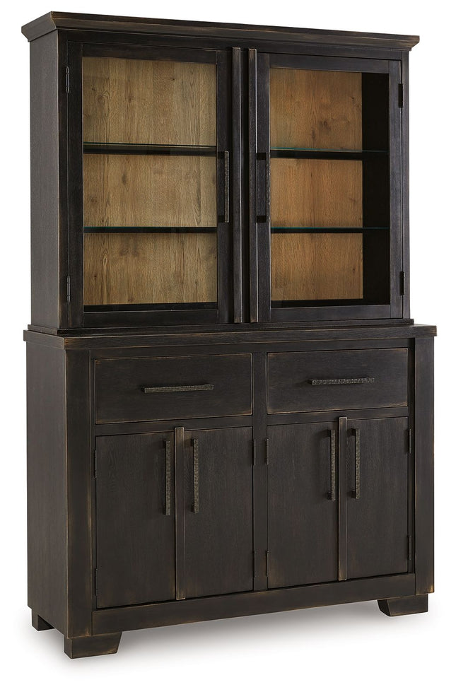 Galliden - Black / Brown - Dining Buffet And Hutch Signature Design by Ashley® 