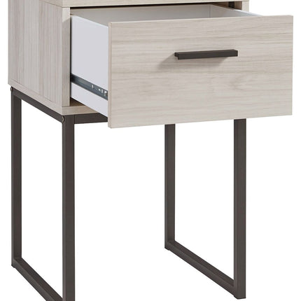 Socalle - Light Natural - One Drawer Night Stand - Vinyl-Wrapped Signature Design by Ashley® 