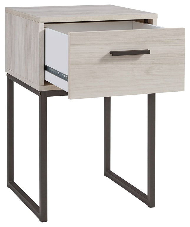 Socalle - Light Natural - One Drawer Night Stand - Vinyl-Wrapped Signature Design by Ashley® 