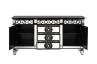 Varian II - Server - Black & Sliver Finish - Tony's Home Furnishings
