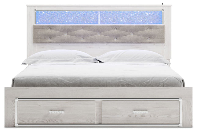 Altyra - White - King Upholstered Bookcase Bed With Storage Signature Design by Ashley® 