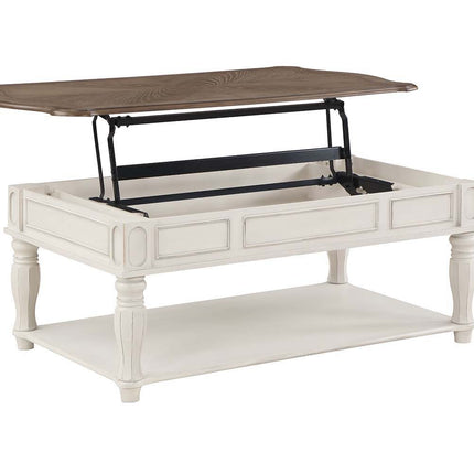 Florian - Coffee Table - Oak & Antique White Finish ACME 