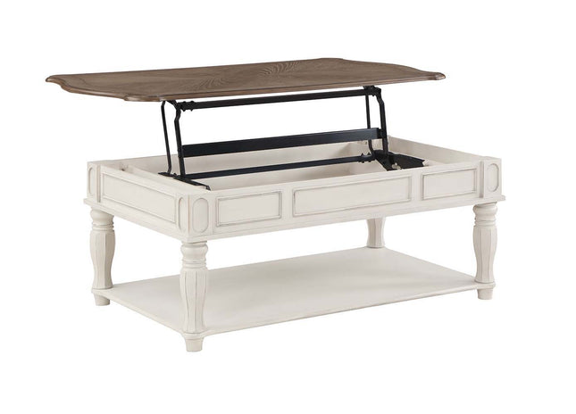 Florian - Coffee Table - Oak & Antique White Finish ACME 