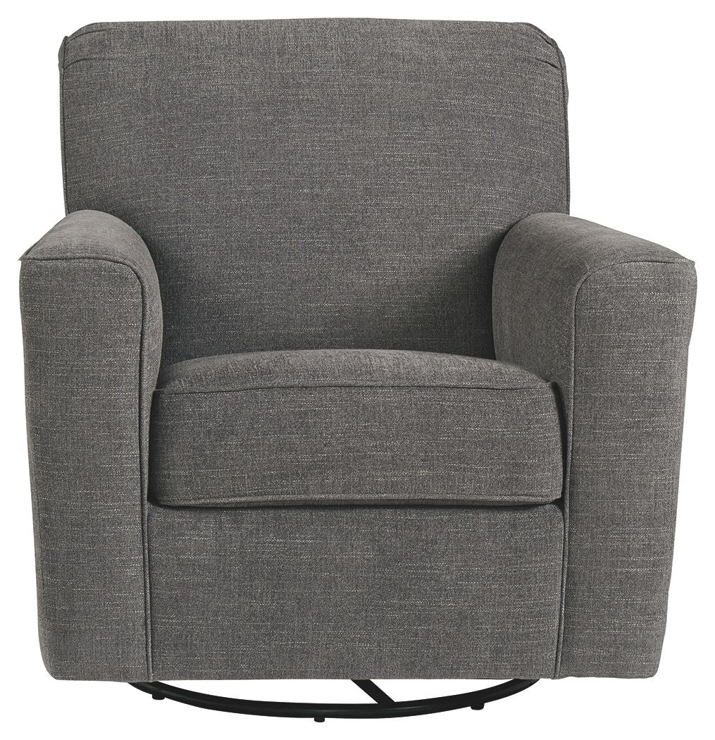 Alcona - Charcoal - Swivel Glider Accent Chair - Tony's Home Furnishings