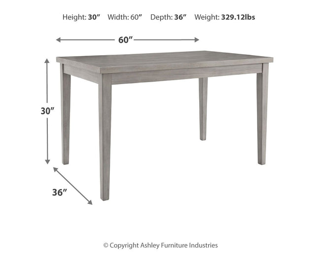 Parellen - Gray - Rectangular Dining Room Table Signature Design by Ashley® 