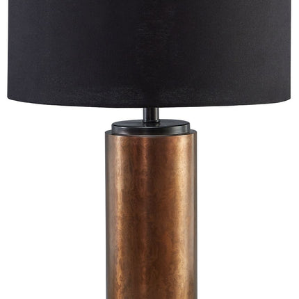 Hildry - Antique Brass Finish - Metal Table Lamp Ashley Furniture 