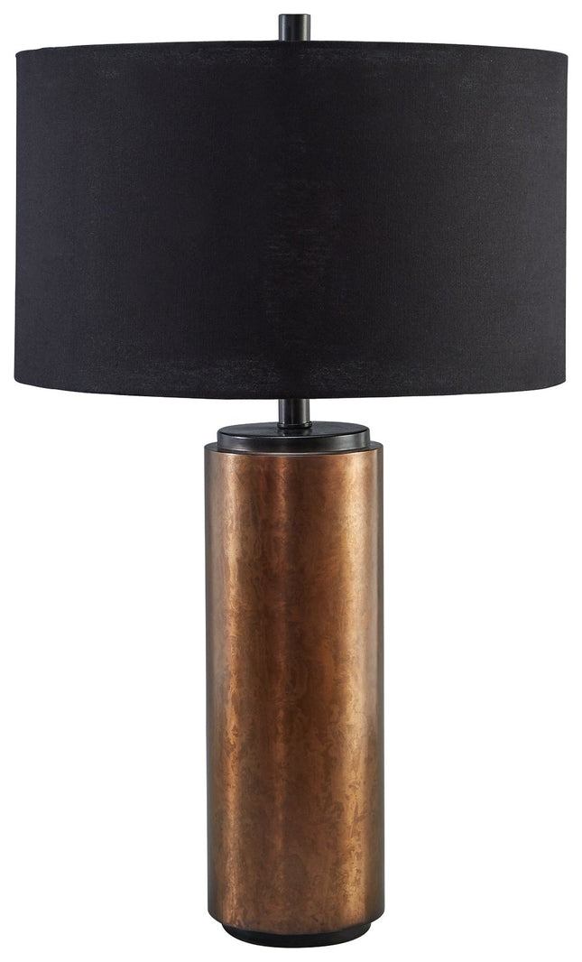 Hildry - Antique Brass Finish - Metal Table Lamp Ashley Furniture 