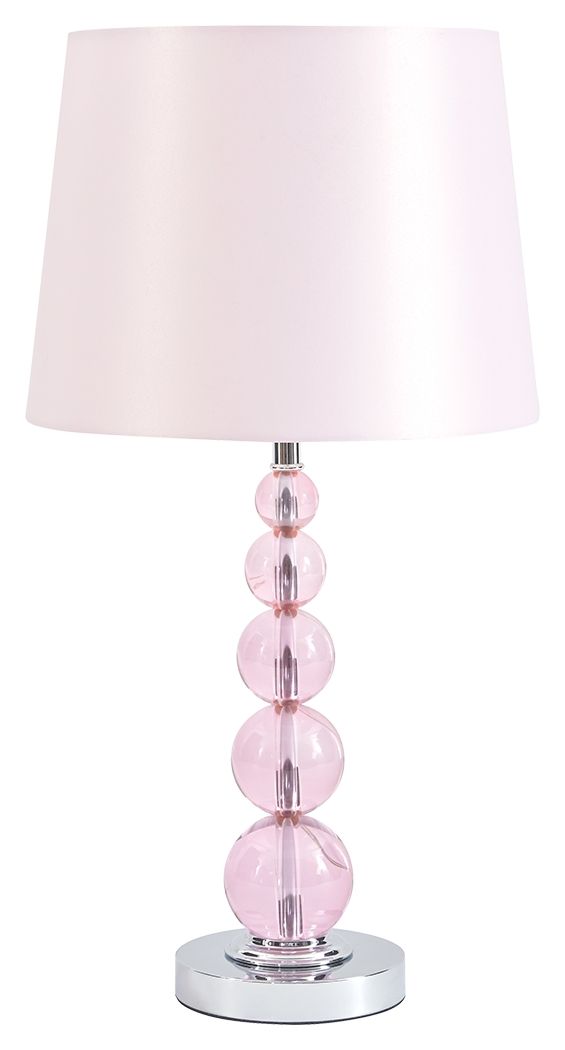 Letty - Pink - Crystal Table Lamp Ashley Furniture 