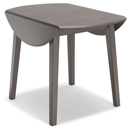 Shullden - Gray - Round Drm Drop Leaf Table Signature Design by Ashley® 