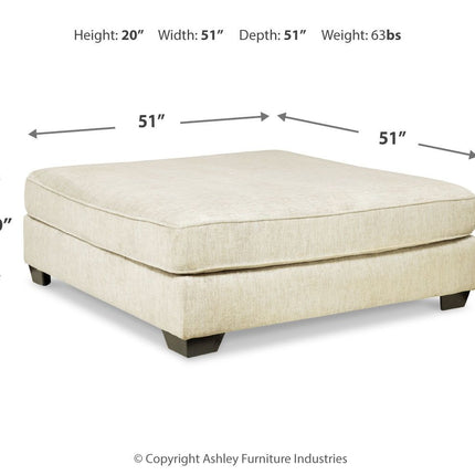 Rawcliffe - Parchment - Oversized Accent Ottoman Ashley Furniture 