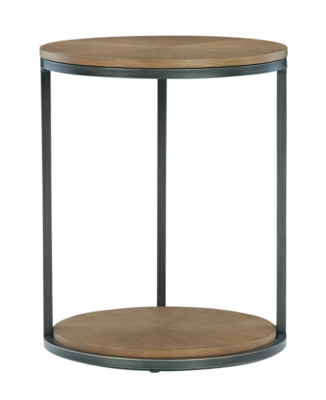 Fridley - Brown / Black - Round End Table Signature Design by Ashley® 