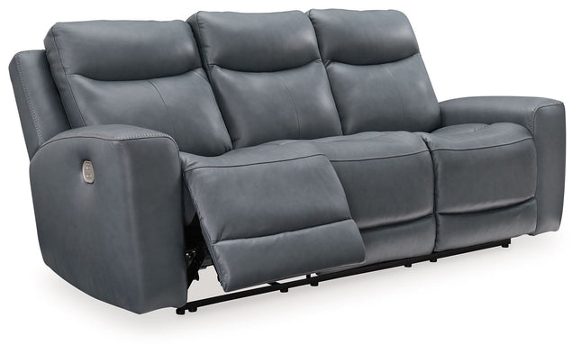 Mindanao - Steel - 2 Pc. - Power Reclining Sofa, Power Reclining Loveseat With Console Signature Design by Ashley® 