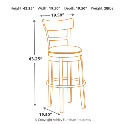 Pinnadel - Swivel Barstool Ashley Furniture 