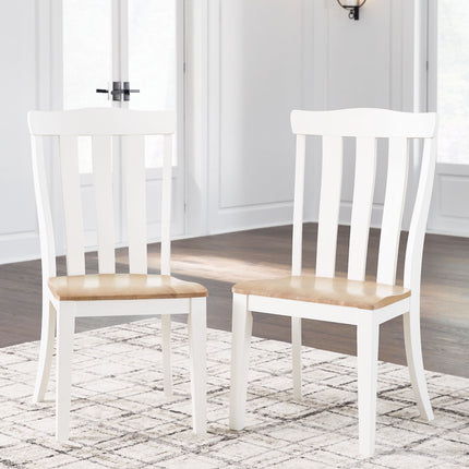 Ashbryn - White / Natural - Dining Room Side Chair (Set of 2) Signature Design by Ashley® 