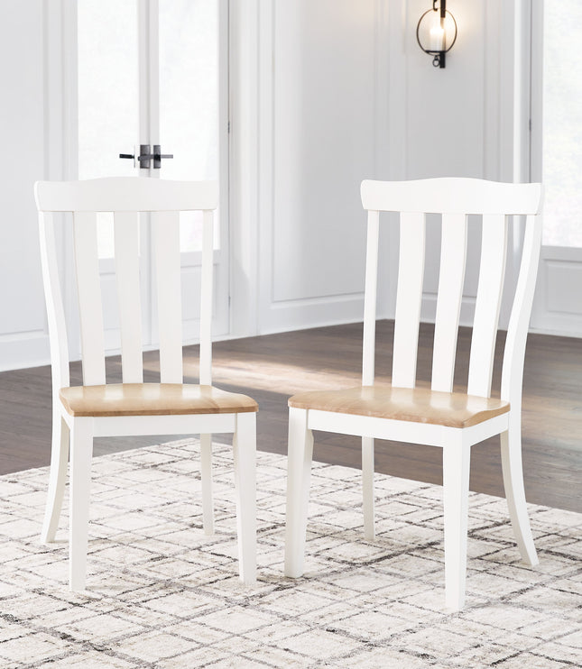 Ashbryn - White / Natural - Dining Room Side Chair (Set of 2) Signature Design by Ashley® 