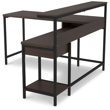 Camiburg - Warm Brown - L-desk With Storage Ashley Furniture 