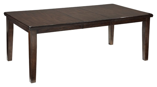 Haddigan - Dark Brown - Rectangular Dining Room Extension Table Ashley Furniture 