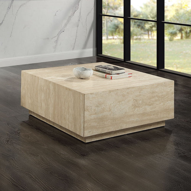 Deon - Coffee Table - Beige Travertine ACME 