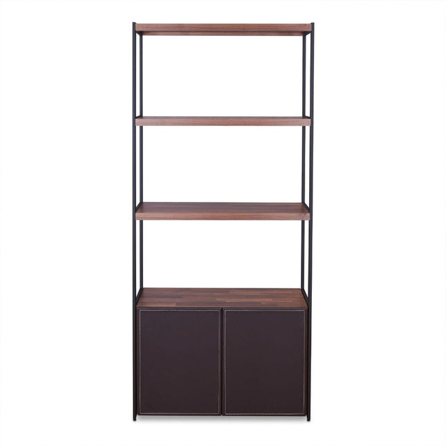 Sara - Bookshelf - Espresso PU, Walnut & Sandy Black ACME 