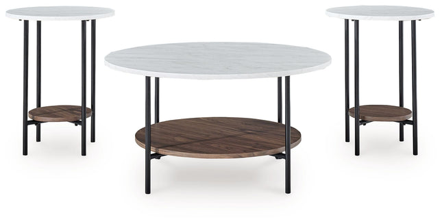 Wrenwich - Brown / Black / White - Occasional Table Set (Set of 3) Signature Design by Ashley® 