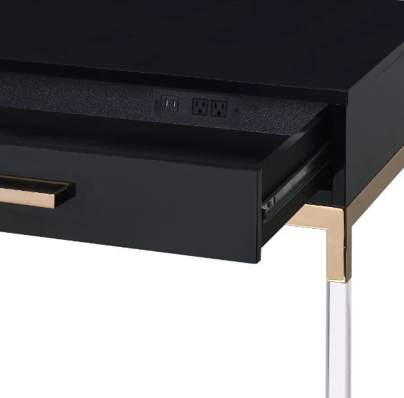 Adiel - Desk - Black & Gold Finish ACME 