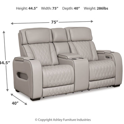 Boyington - Power Reclining Loveseat With Console/Adj Hdrst Signature Design by Ashley® 