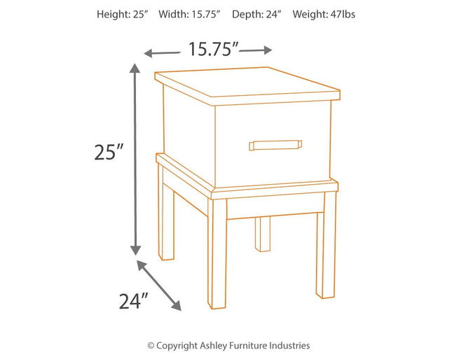 Stanah - Brown / Beige - Chair Side End Table Ashley Furniture 