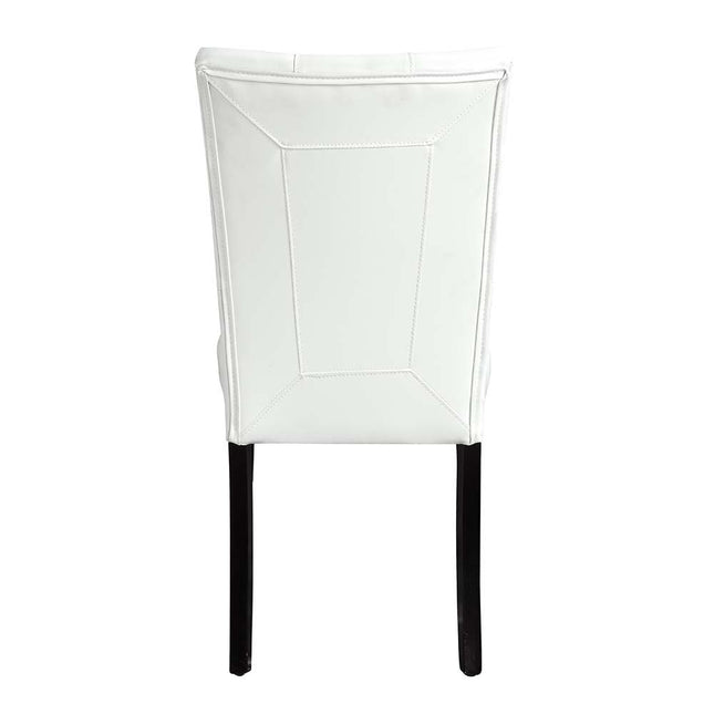 Hussein - Side Chair (Set of 2) - White PU & Black Finish ACME 