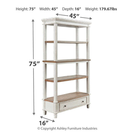 Realyn - Brown / White - Bookcase Ashley Furniture 