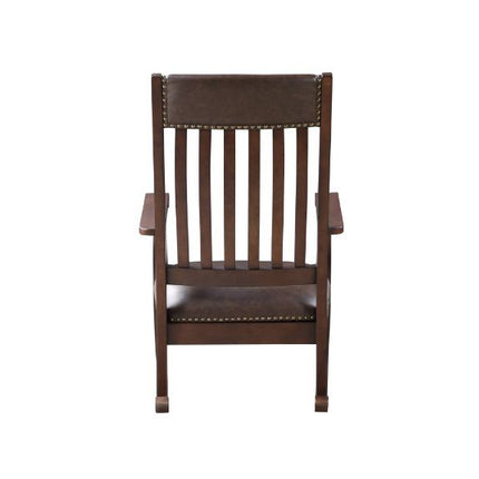 Raina - Rocking Chair - Brown PU & Walnut Finish ACME 