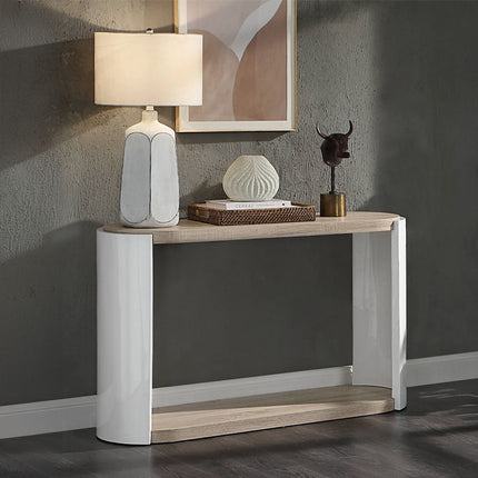 Zoma - Sofa Table - Oak & White High - Tony's Home Furnishings