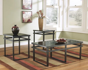 Laney - Black - Occasional Table Set (Set of 3) Ashley Furniture 