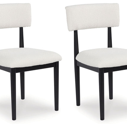 Xandrum - White / Black - Dining Upholstered Side Chair (Set of 2) - Tony's Home Furnishings