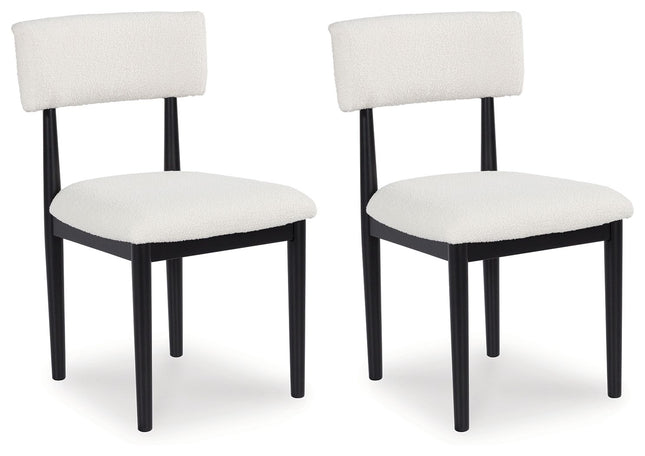 Xandrum - White / Black - Dining Upholstered Side Chair (Set of 2) - Tony's Home Furnishings