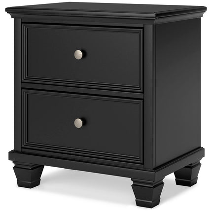 Lanolee - Black - Two Drawer Nightstand Signature Design by Ashley® 