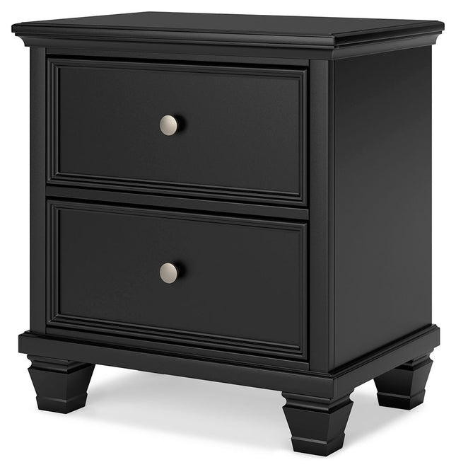 Lanolee - Black - Two Drawer Nightstand Signature Design by Ashley® 