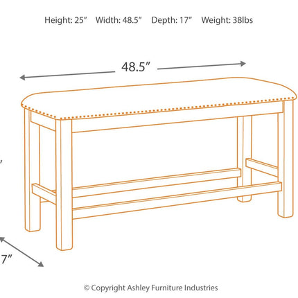 Moriville - Beige - Double Uph Bench Ashley Furniture 