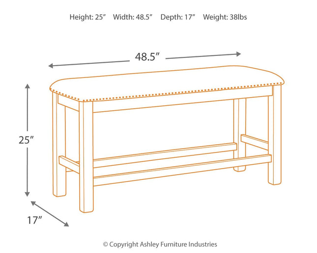 Moriville - Beige - Double Uph Bench Ashley Furniture 