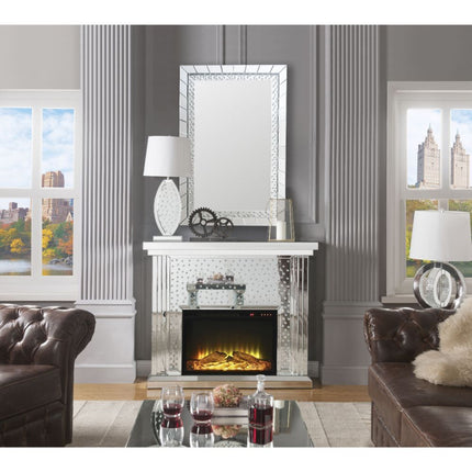 Nysa - Fireplace - Mirrored & Faux Crystals - 40" ACME 