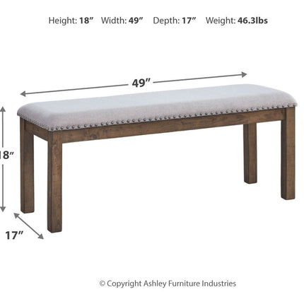 Moriville - Beige - Upholstered Bench Ashley Furniture 